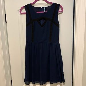 NAVY and black detail dress